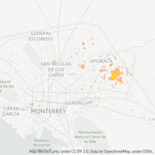 66640 Mapa de calor de densidad empresarial
