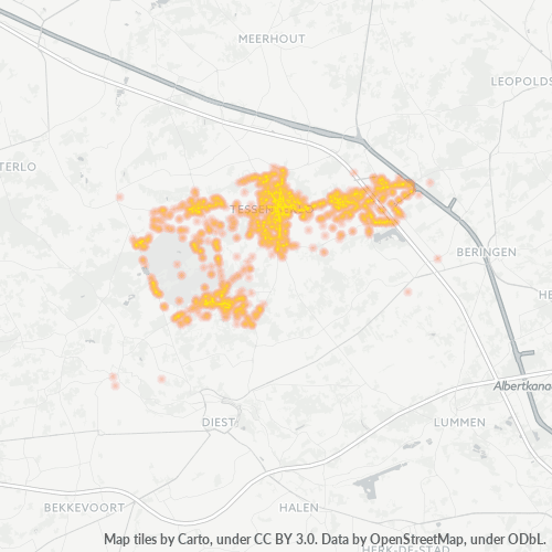 Heatmap voor postcode 3980