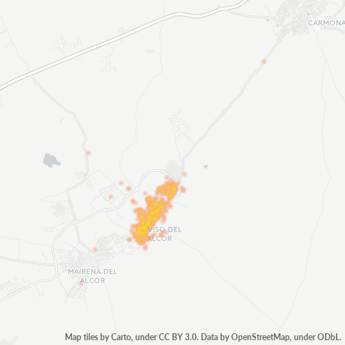 Mapa de calor para código postal 41520