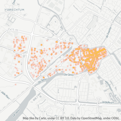Heatmap voor postcode 8601
