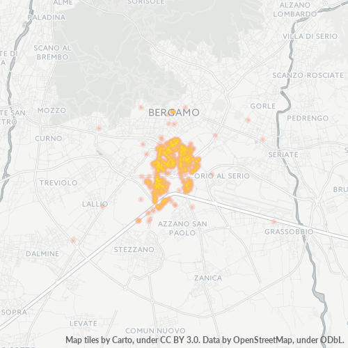 24126 Mappa di concentrazione per la densità di aziende
