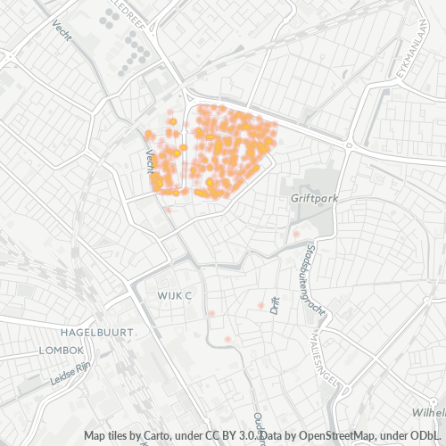 Heatmap voor postcode 3515