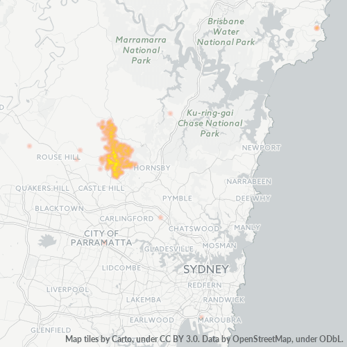 2158 Business Density Heatmap