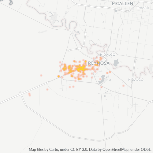 88710 Mapa de calor de densidad empresarial