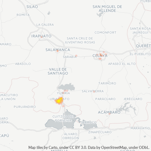 38800 Mapa de calor de densidad empresarial
