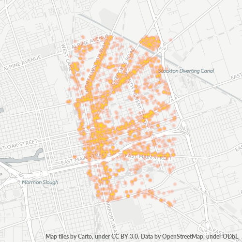 95205 Business Density Heatmap
