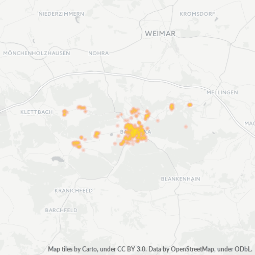 Heatmap für plz 99438