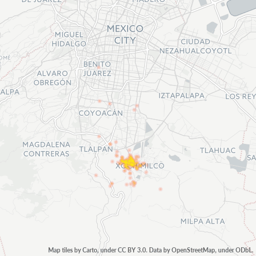 16030 Mapa de calor de densidad empresarial