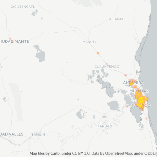 89000 Mapa de calor de densidad empresarial