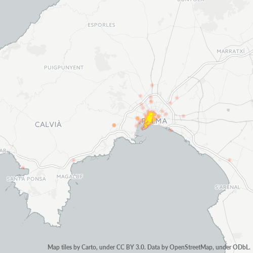 07012 Mapa de calor de densidad empresarial