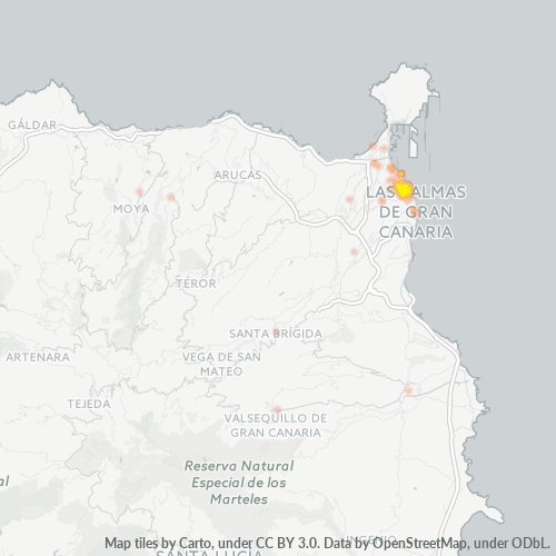 Mapa de calor para código postal 35003