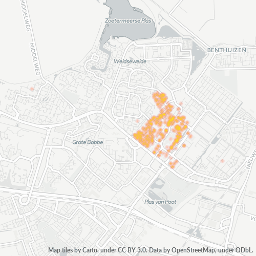 Heatmap voor postcode 2723