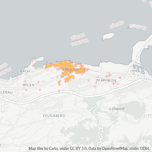 Heatmap für postleitzahl 8807