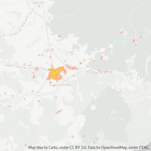 Mapa de calor para código postal 17240