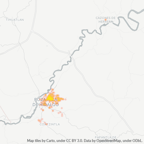 93230 Mapa de calor de densidad empresarial