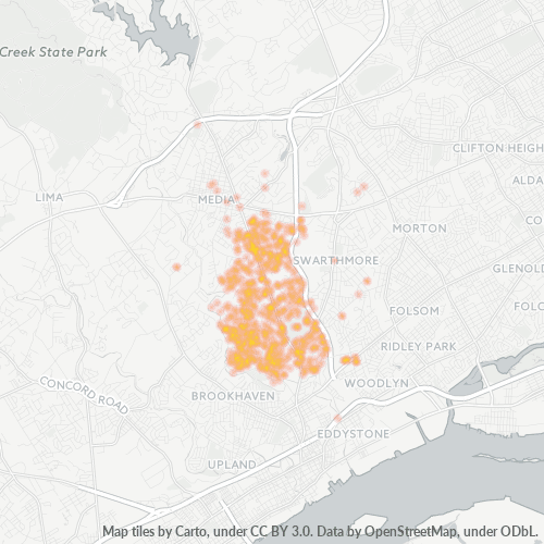 19086 Business Density Heatmap