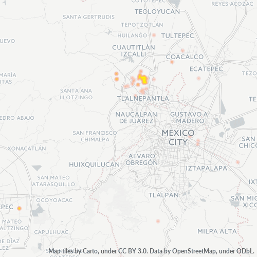 52927 Mapa de calor de densidad empresarial