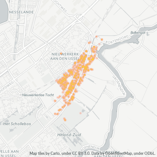 Heatmap voor postcode 2911