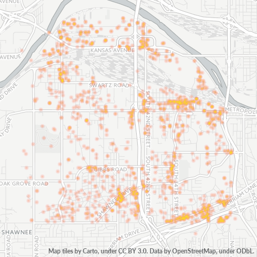 66106 Business Density Heatmap
