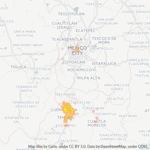 62000 Mapa de calor de densidad empresarial