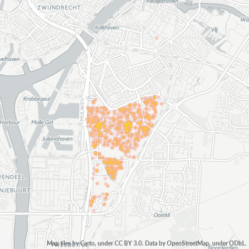 Heatmap voor postcode 3317