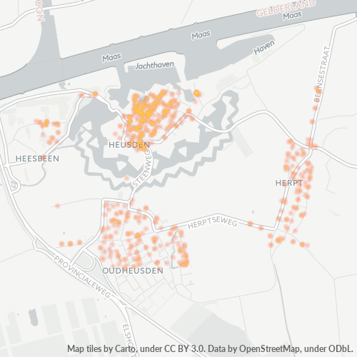 Heatmap voor postcode 5256