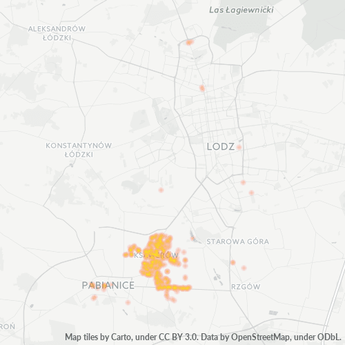 95-054 Mapa intensywności działalności gospodarczej