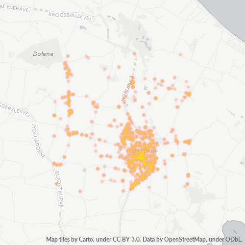 5450 Heatmap over forretningstæthed