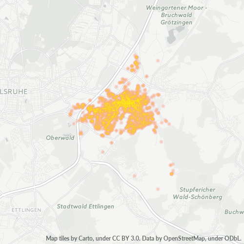 Heatmap für plz 76227