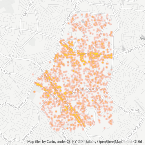 28212 Business Density Heatmap