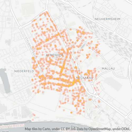 Heatmap für plz 68199