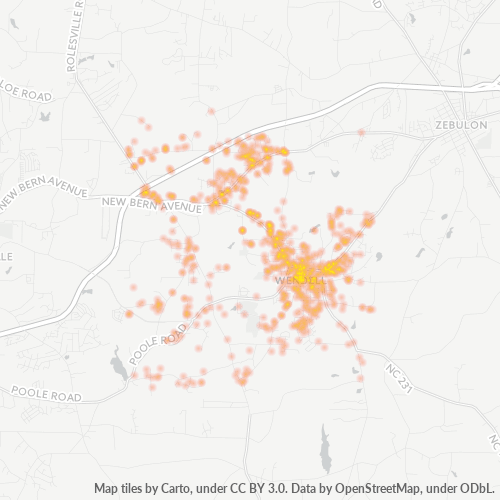 27591 Business Density Heatmap