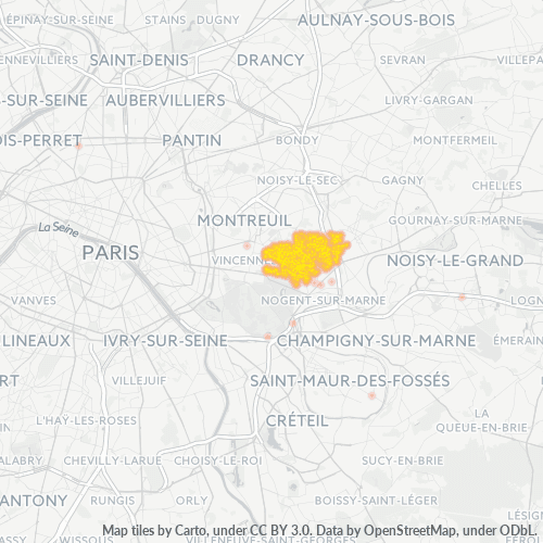 Carte de chaleur pour code postal 94120