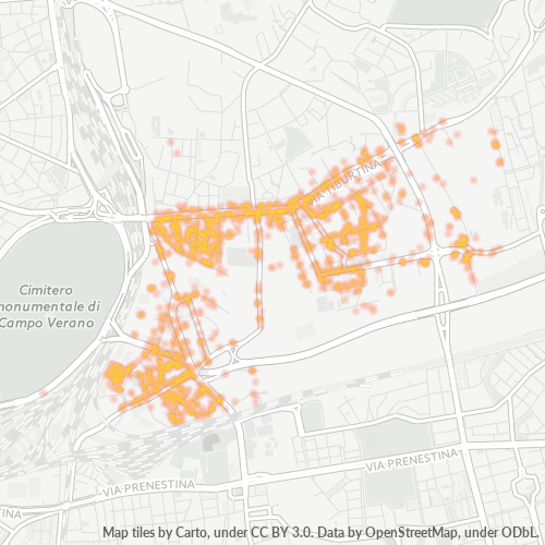 Mappa di calore per cap 00159