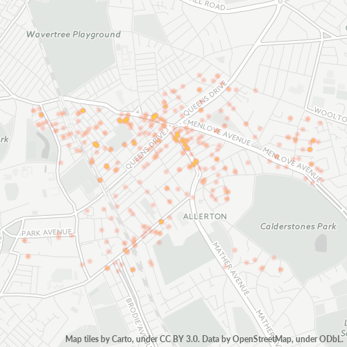 Heatmap for postal code L18