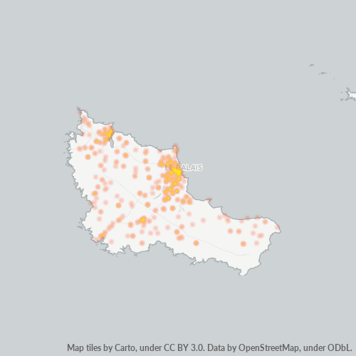 Carte de chaleur pour code postal 56360