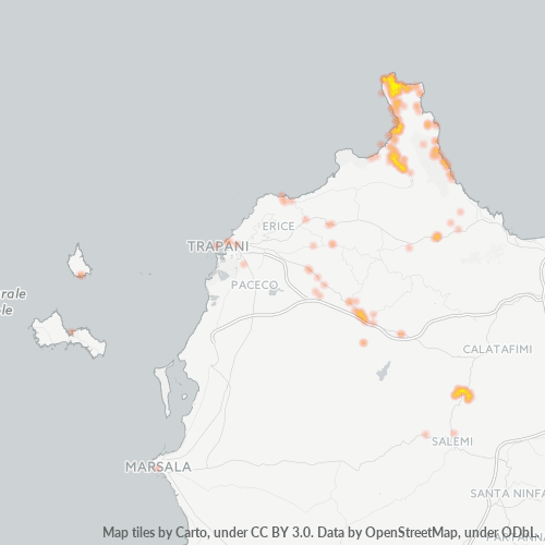 Mappa di calore per cap 91010