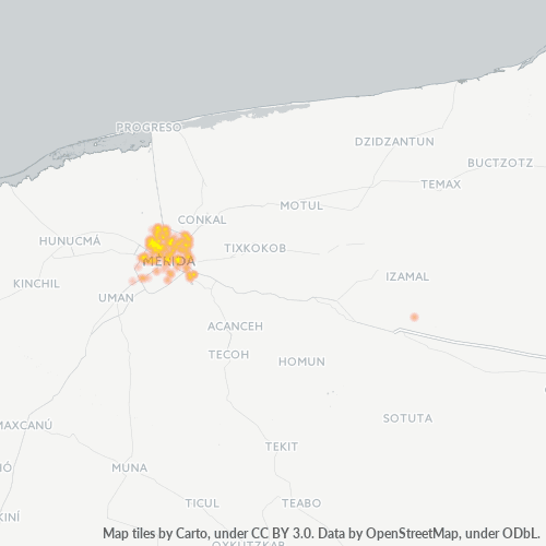 97219 Mapa de calor de densidad empresarial