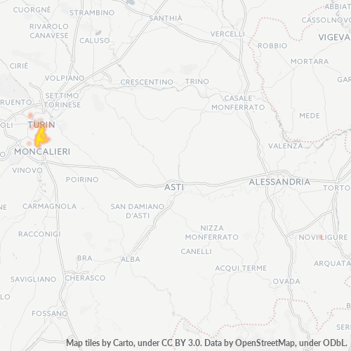 10133 Mappa di concentrazione per la densità di aziende