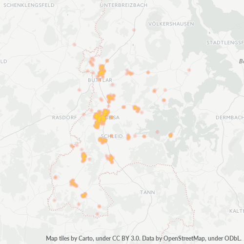 Heatmap für plz 36419