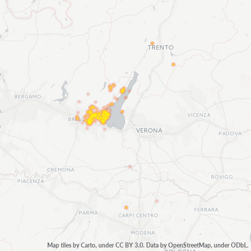 25080 Mappa di concentrazione per la densità di aziende
