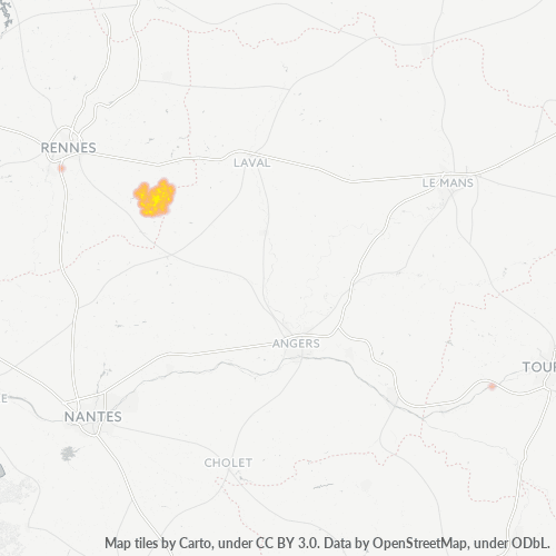Carte de chaleur pour code postal 35130