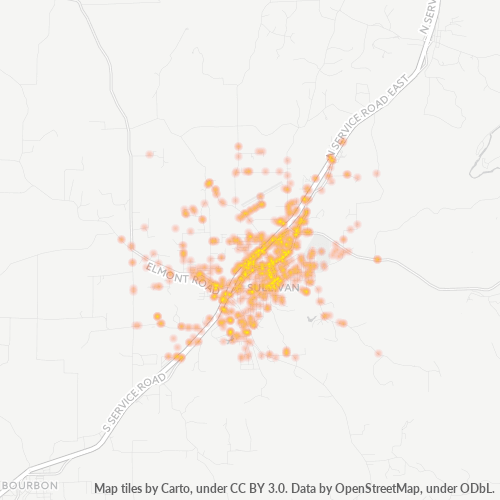 63080 Business Density Heatmap