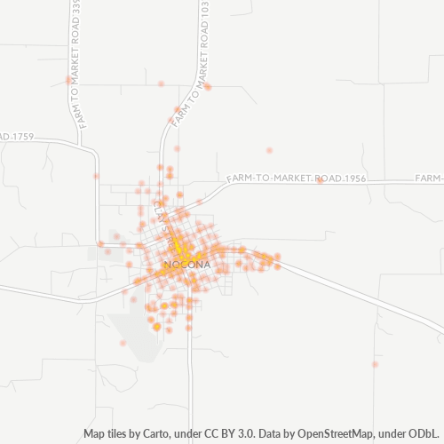 76255 Business Density Heatmap