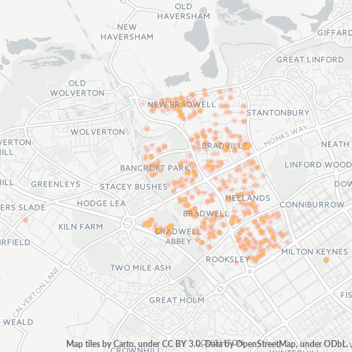 MK13 Business Density Heatmap