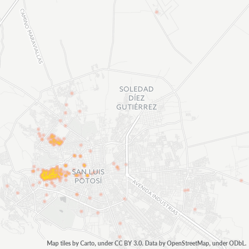 78220 Mapa de calor de densidad empresarial
