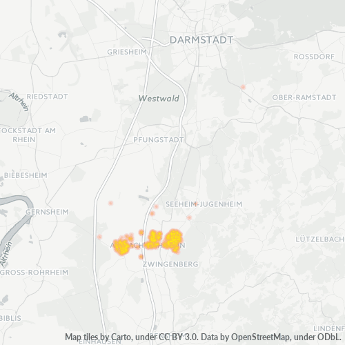 Heatmap für plz 64665