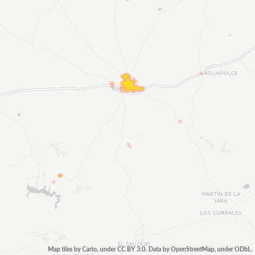 Mapa de calor para código postal 41640