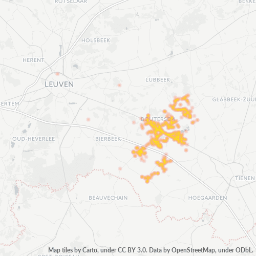 Heatmap voor postcode 3370