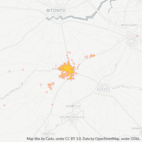 Mappa di calore per cap 70027